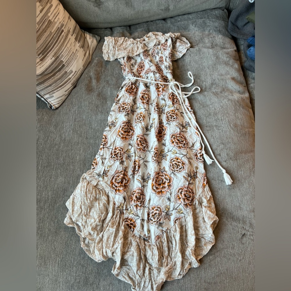 Forever 21 Strapless Boho Maxi Dress Size:M